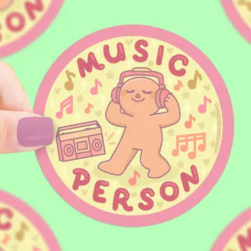 Music Person, DJ, Musical, Little Guys, Vinyl Sticker - Game On