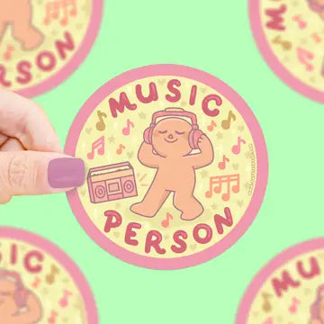 Music Person, DJ, Musical, Little Guys, Vinyl Sticker - Game On