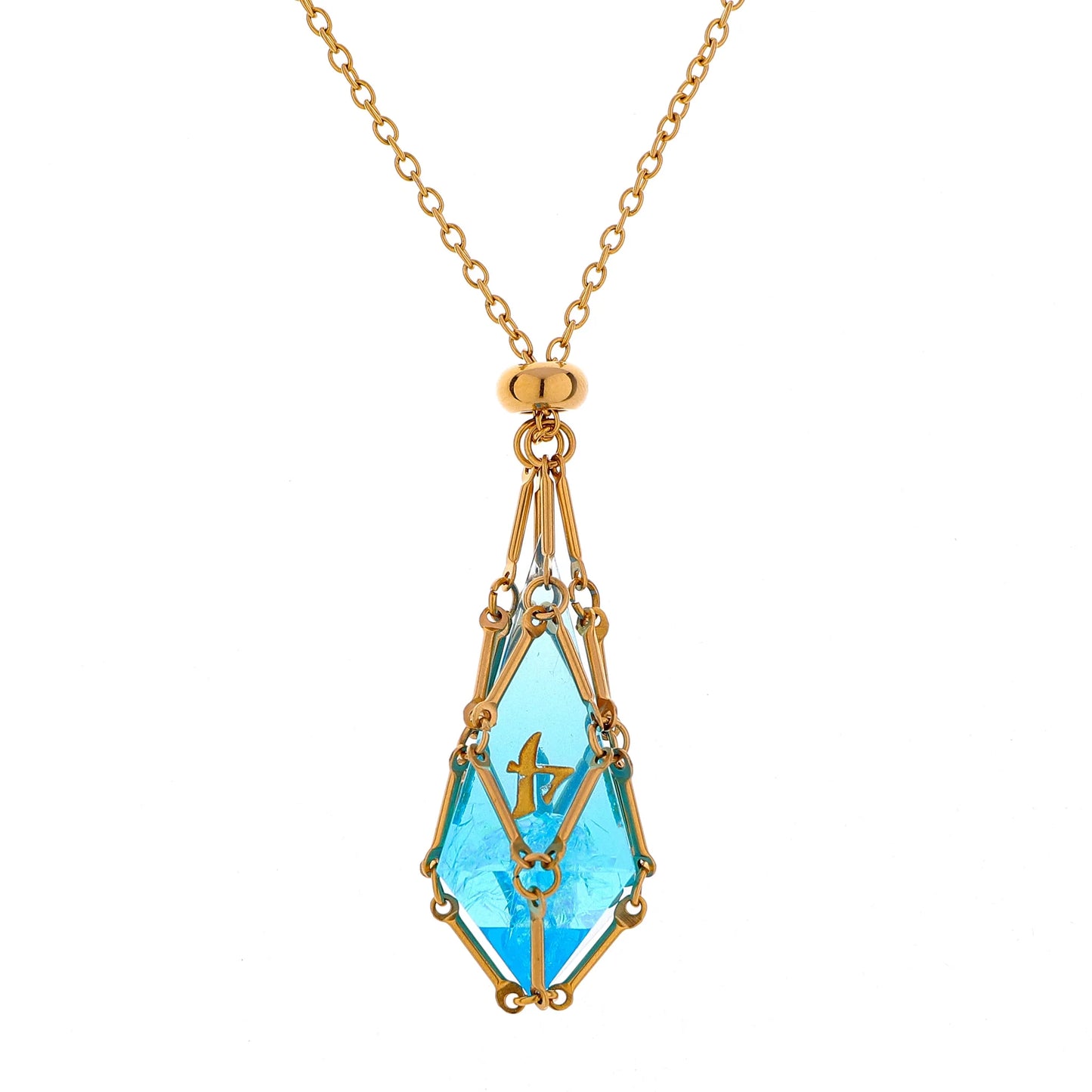 Mysticage Dice Chain Necklace with D4 - Gold Chain - Game On