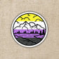 Nonbinary Pride Mountainscape Flag Sticker - Game On