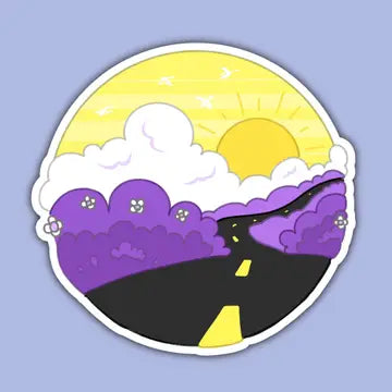 Nonbinary Road - Pride Snapshot Sticker - Game On