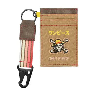 One Piece Live Action Straw Hat Pirates Kanji Logo Brown 4" ID Card Wallet - Game On