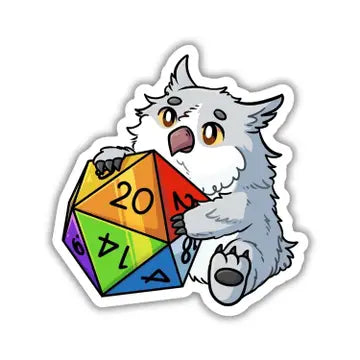 Owlbear with Rainbow D20 Sticker - Game On