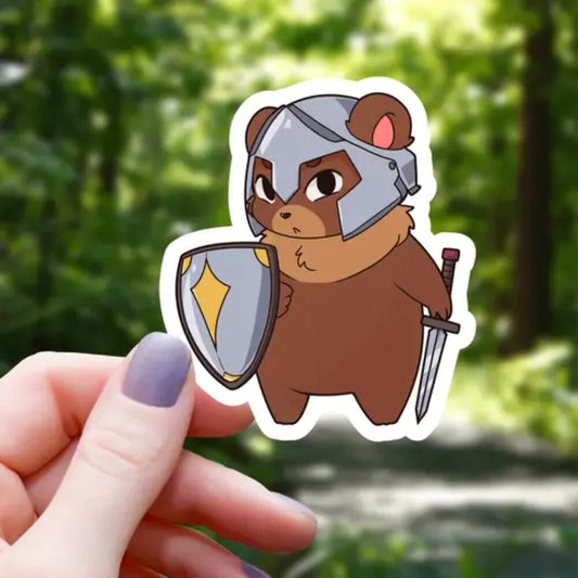 Paladin Bear RPG Class Sticker - 3" - Game On