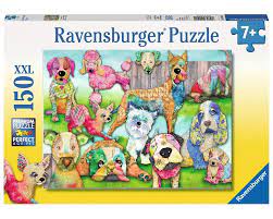 Patchwork Pugs 100pc Puzzle - Game On