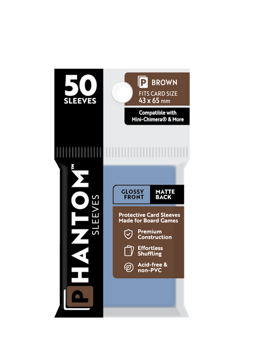 Phantom Sleeves: Brown Size (43mm x 65mm) Gloss/Matte (50) - Game On