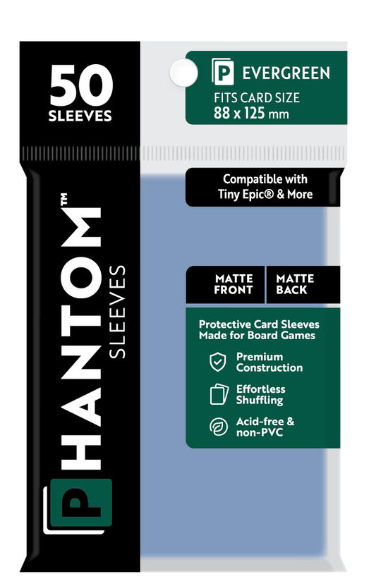 Phantom Sleeves: Evergreen Size (88mm x 125mm) Matte/Matte (50) - Game On