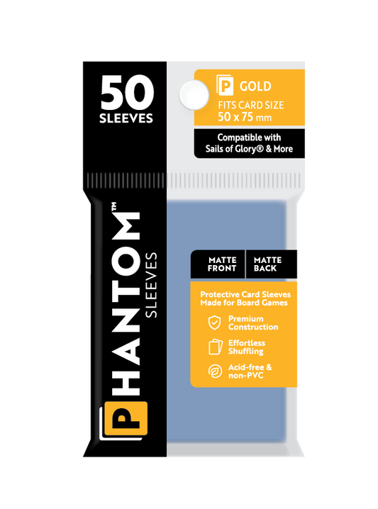Phantom Sleeves: Gold Size (50mm x 75mm) Matte/Matte (50) - Game On