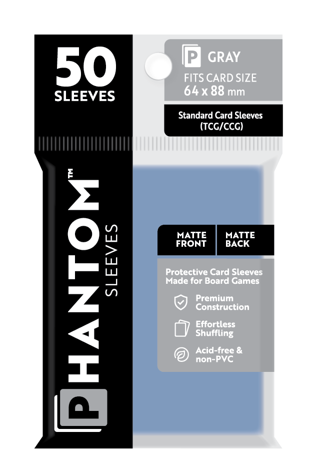 Phantom Sleeves: Gray Size (64mm x 88mm) Matte/Matte (50) - Game On