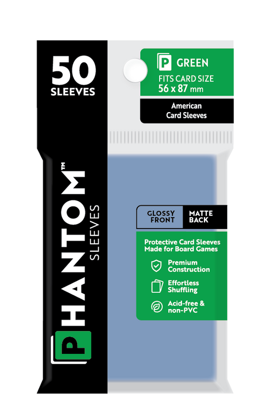 Phantom Sleeves: Green Size (56mm x 87mm) Gloss/Matte (50) - Game On