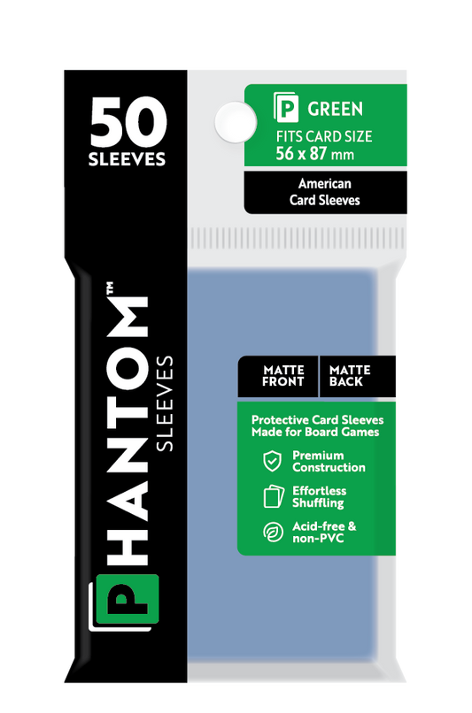 Phantom Sleeves: Green Size (56mm x 87mm) Matte/Matte (50) - Game On