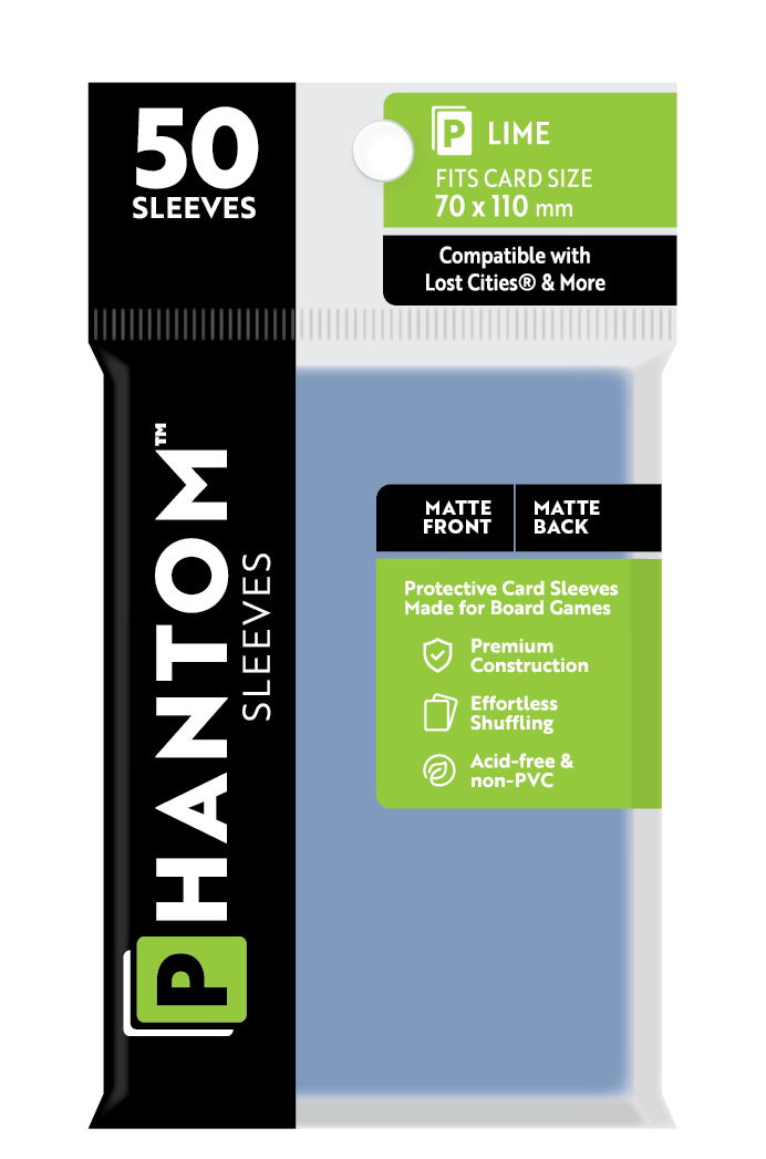 Phantom Sleeves: Lime Size (70mm x 110mm) Matte/Matte (50) - Game On