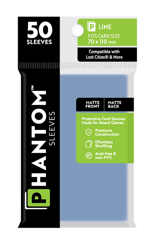 Phantom Sleeves: Lime Size (70mm x 110mm) Matte/Matte (50) - Game On
