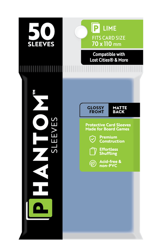Phantom Sleeves: Lime Size (70mm x 110mm) Gloss/Matte (50) - Game On