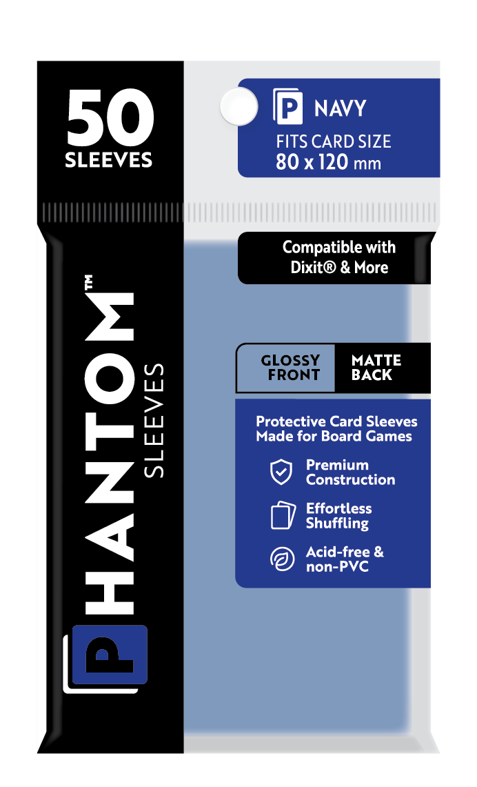 Phantom Sleeves: Navy Size (80mm x 120mm) Gloss/Matte (50) - Game On