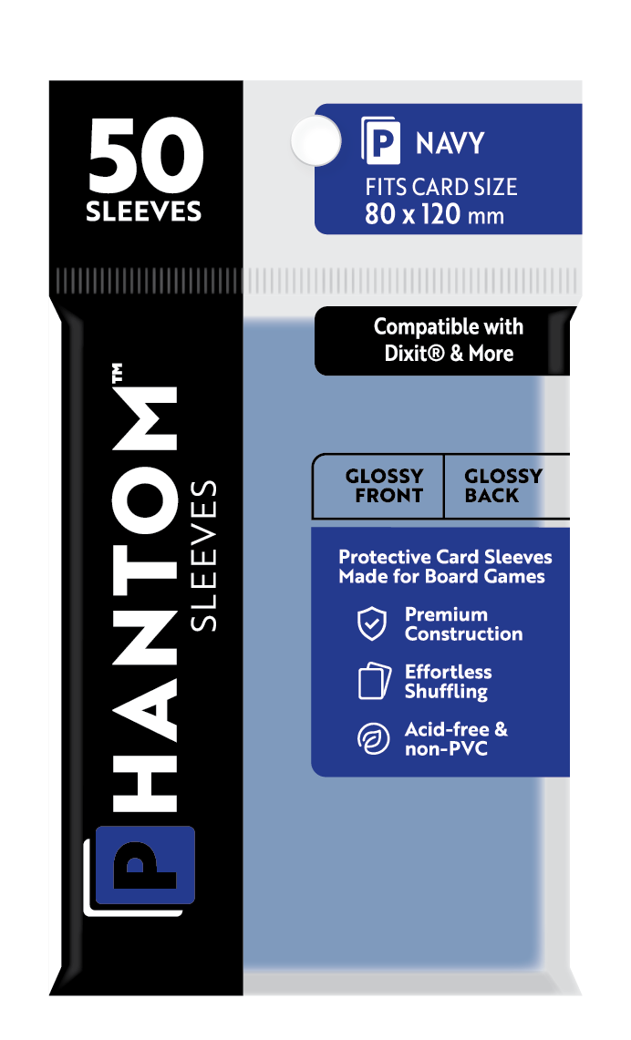 Phantom Sleeves: Navy Size (80mm x 120mm) Gloss/Gloss (50) - Game On