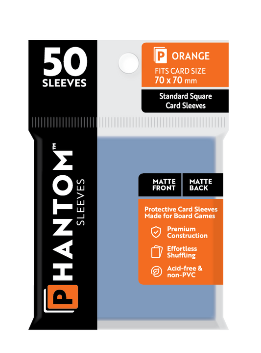 Phantom Sleeves: Orange Size (70mm x 70mm) Matte/Matte (50) - Game On