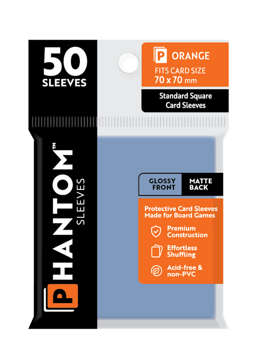 Phantom Sleeves: Orange Size (70mm x 70mm) Gloss/Matte (50) - Game On