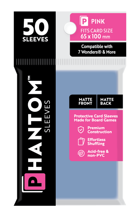 Phantom Sleeves: Pink Size (65mm x 100mm) Matte/Matte (50) - Game On