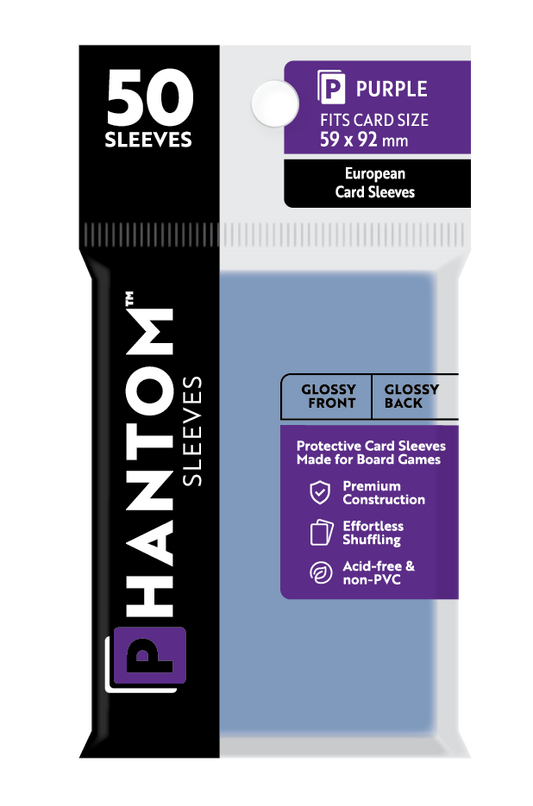 Phantom Sleeves: Purple Size (59mm x 92mm) Gloss/Gloss (50) - Game On