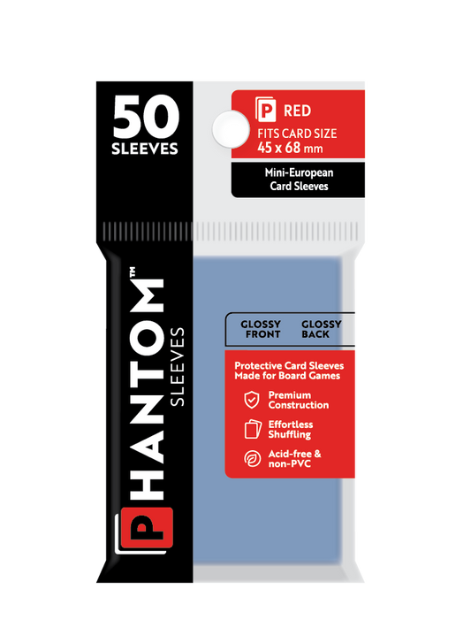 Phantom Sleeves: Red Size (45mm x 68mm) Gloss/Gloss (50) - Game On