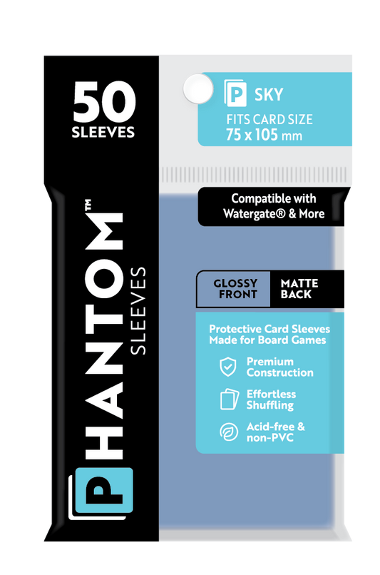 Phantom Sleeves: Sky Size (75mm x 105mm) Gloss/Matte (50) - Game On