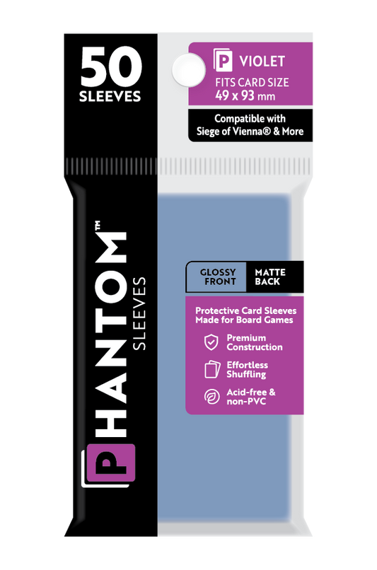 Phantom Sleeves: Violet Size (49mm x 93mm) Gloss/Matte (50) - Game On