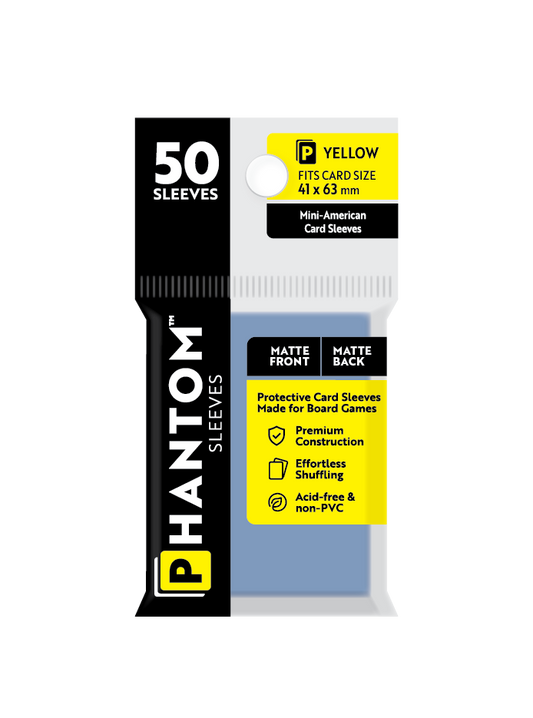 Phantom Sleeves: Yellow Size (41mm x 63mm) Matte/Matte (50) - Game On