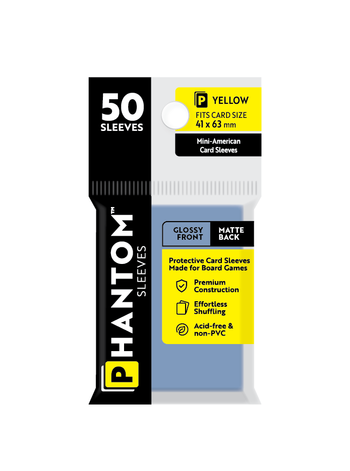 Phantom Sleeves: Yellow Size (41mm x 63mm) Gloss/Matte (50) - Game On