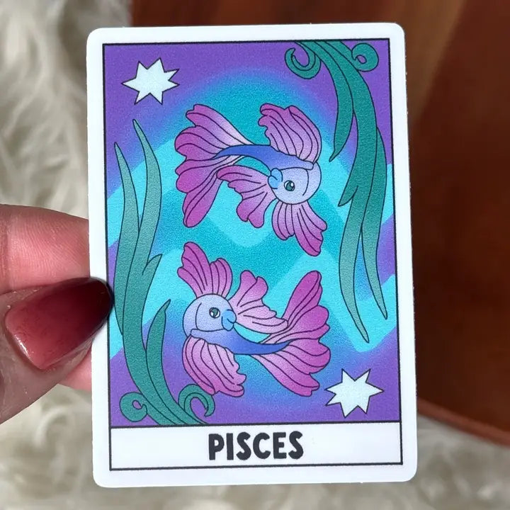 Pisces Zodiac Tarot Card Sticker - Game On