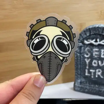 Plague Mask Clear Sticker, 3-inch - Game On