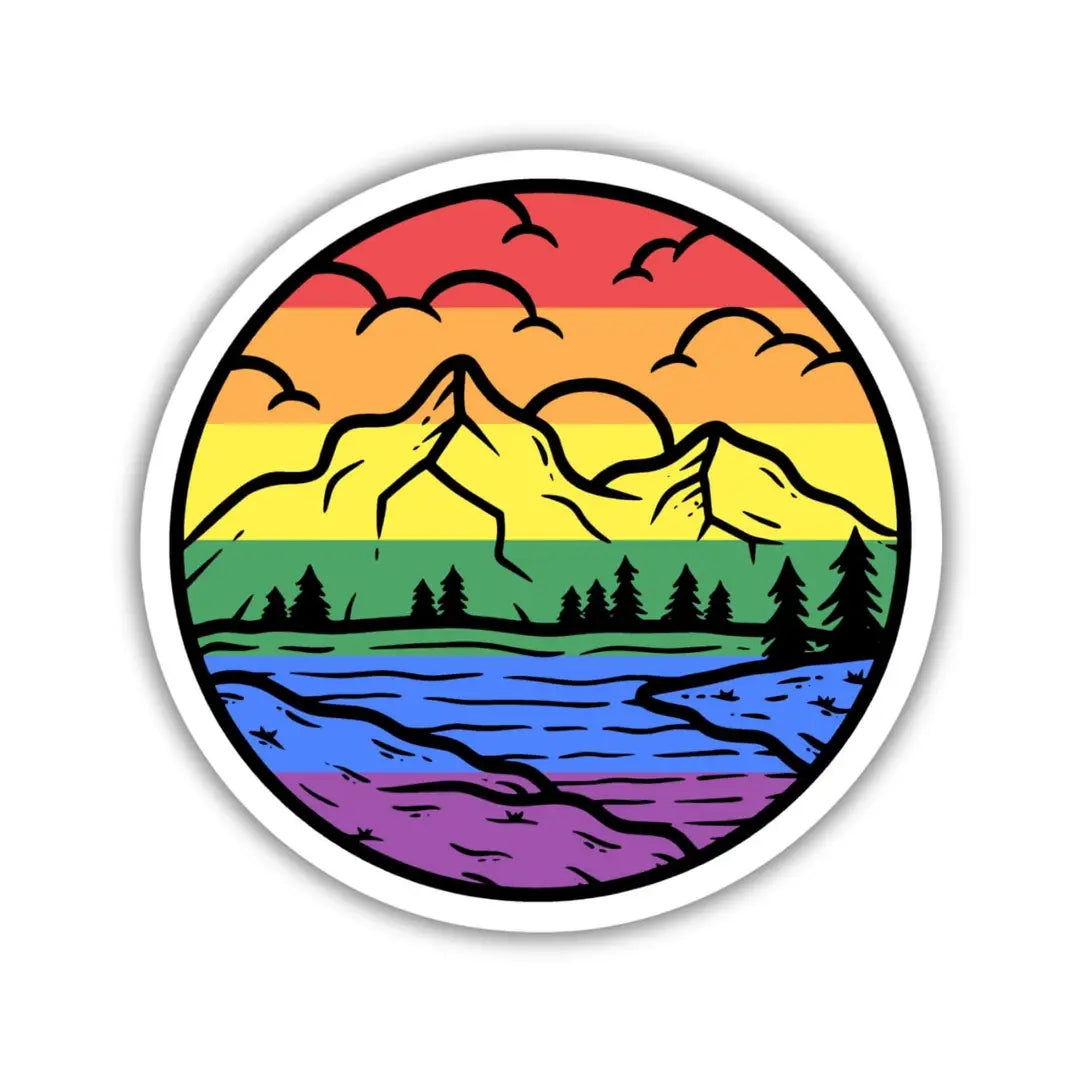 Pride Mountainscape Flag Sticker - Game On