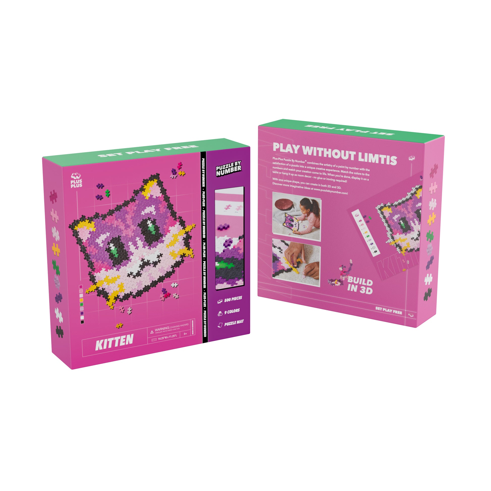 Puzzle by Number - 500 pc Kitten - Game On