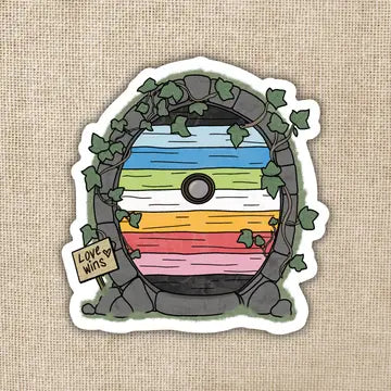 Queer Pride Fairy Door Sticker - Game On