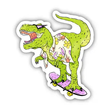 Rad Skateboard T-Rex Dinosaur Sticker - Game On