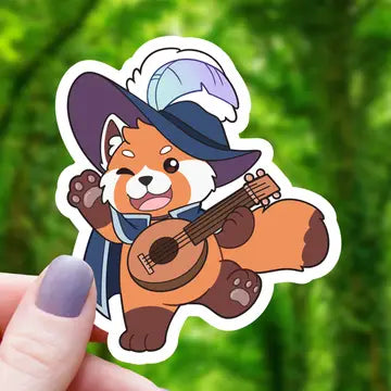 Red Panda Bard TTRPG Sticker - Game On