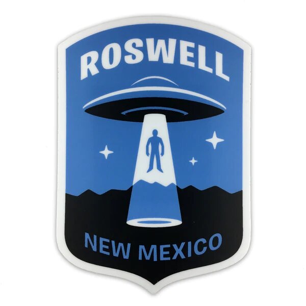 Roswell New Mexico Minimalist Alien Ufo Sticker - Game On