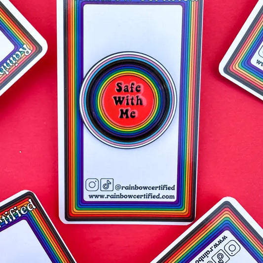Safe With Me LGBTQIA+ Pin - Game On