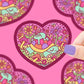 Sleepy Turtle and Frog Heart Valentines Vinyl Sticker - Game On