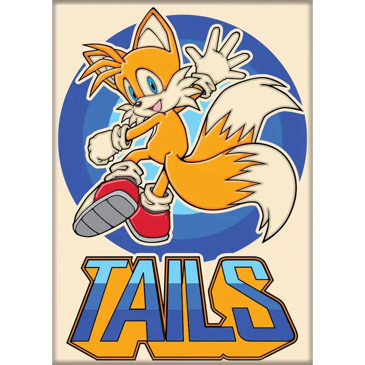 Sonic Tails on White Magnet - Game On