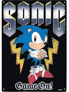 Sonic The Hedgehog Metal Sign - Game On