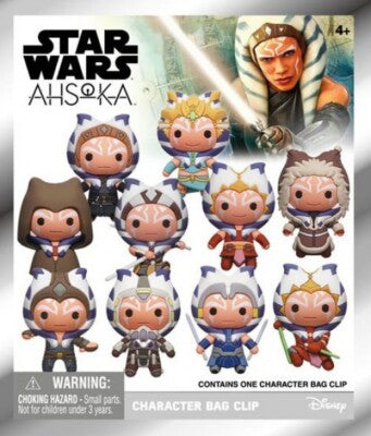 Star Wars Ashoka 3D Foam Bag Clip, Series 1 - Game On