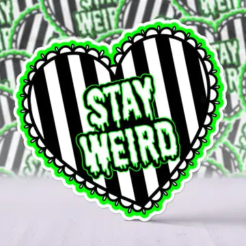 Stay Weird Sticker, Heart Sticker, Laptop Sticker - Game On