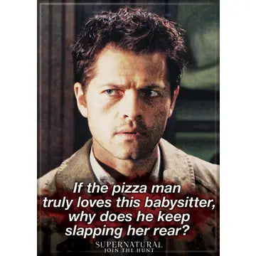 Supernatural Castiel Pizza Man Magnet - Game On