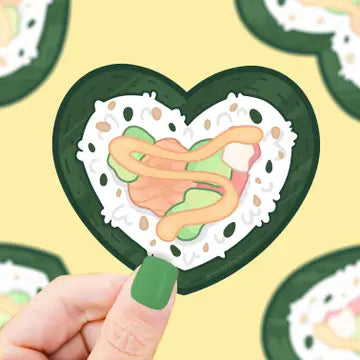 Sushi Heart Food Love Sashimi Fish Vinyl Sticker - Game On