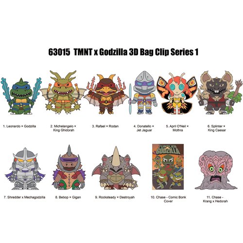 TMNT x Godzilla 3D Foam Bag Clip, Series 1 - Game On
