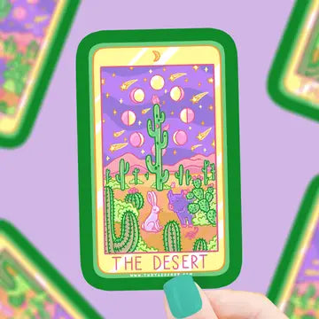 The Desert Tarot Card Vinyl Sticker Cactus and Wildlife - Game On