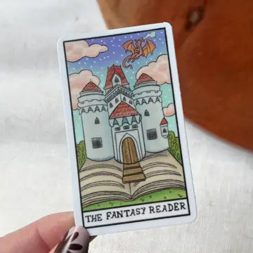The Fantasy Reader Book Tarot Card Sticker - Game On