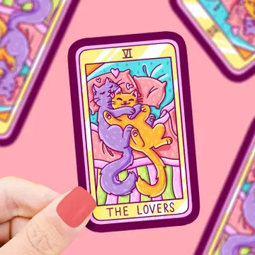 The Lovers Cat Major Arcana Tarot Card - Vinyl Sticker - Game On