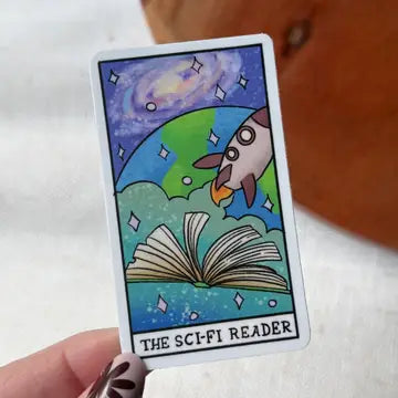 The Sci-Fi Reader Book Tarot Card Sticker - Game On